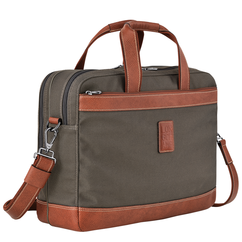 Longchamp Boxford Maletín L Lona reciclada - Marrón Envío internacional gratuito