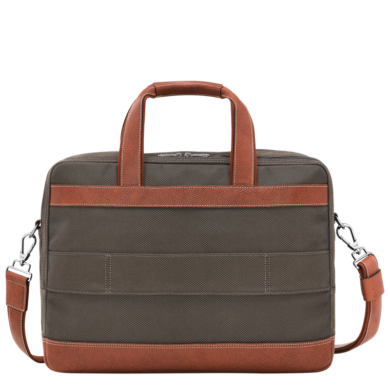 Longchamp Boxford Maletín L Lona reciclada - Marrón Envío internacional gratuito