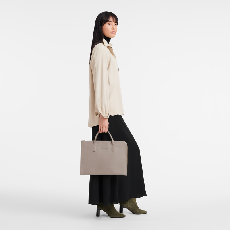 Longchamp Le Foulonné Maletín S Cuero - Tórtola Precios de Black Friday