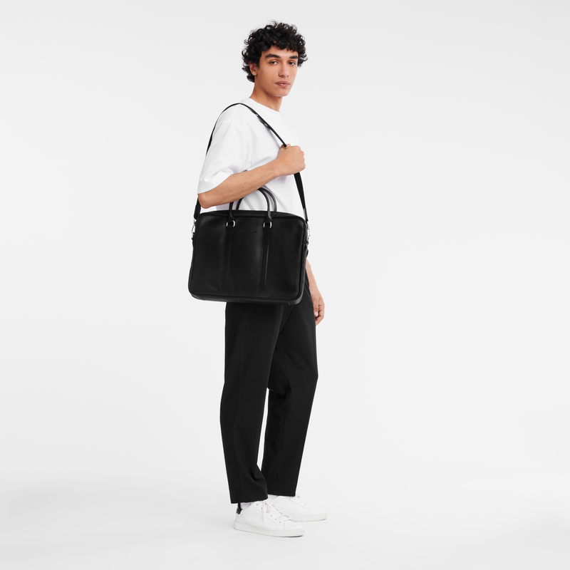 Longchamp Le Foulonné Maletín S Cuero - Negro Descuentos del mes