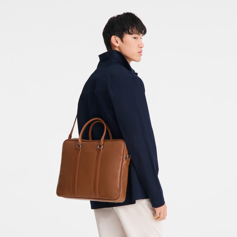 Longchamp Le Foulonné Maletín S Cuero - Caramelo Oferta exclusiva