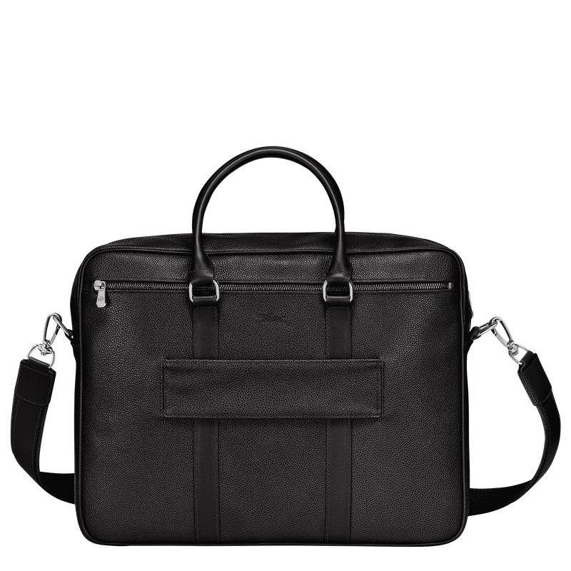 Longchamp Le Foulonné Maletín M Cuero - Negro Última moda