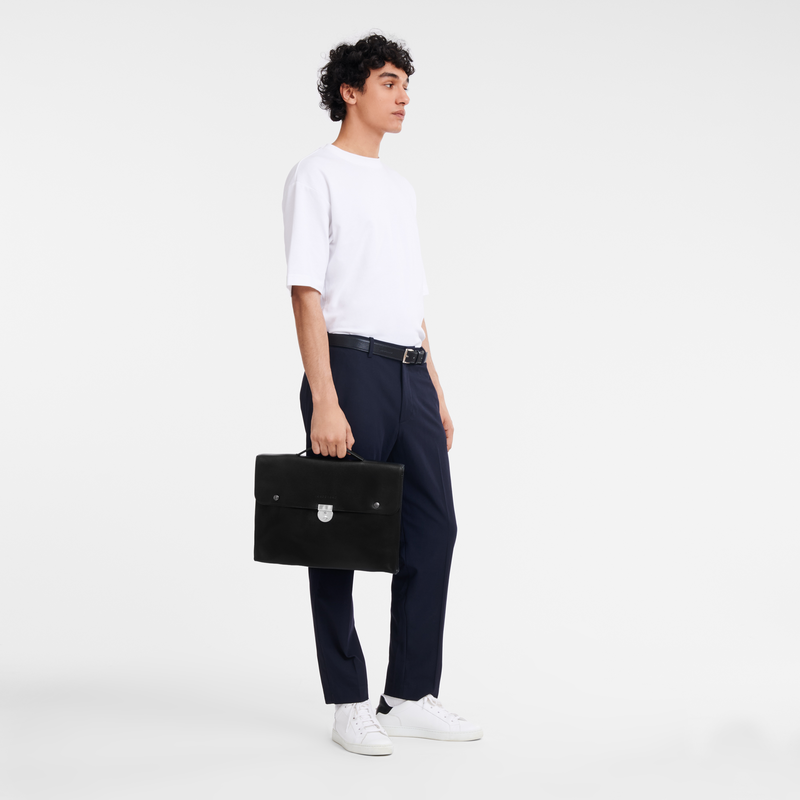 Longchamp Le Foulonné Maletín S Cuero - Negro Ofertas de temporada