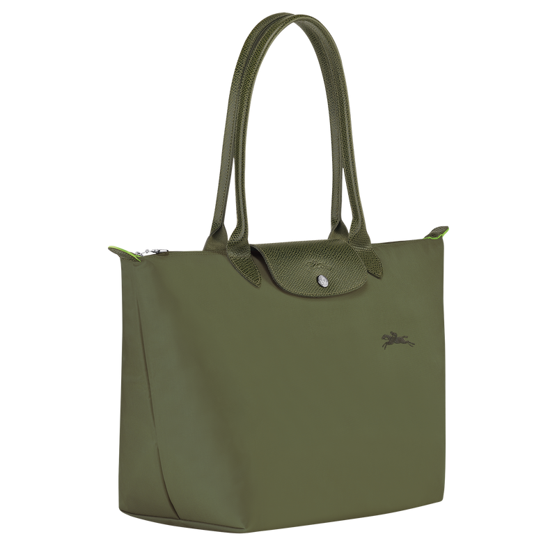 Longchamp Le Pliage Green Bolso de hombro L Lona reciclada - Bosque Liquidación