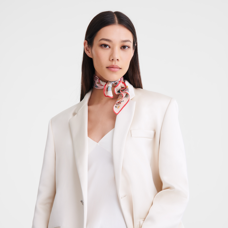 Longchamp Torre Ecuestre Pañuelo de seda 50 Seda - Malvavisco Outlet online