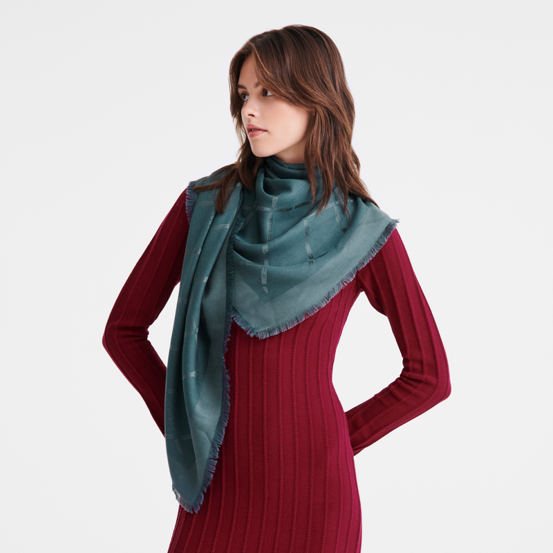 Longchamp Le Roseau Estola de mujer Mezcla De Seda  - Cedro