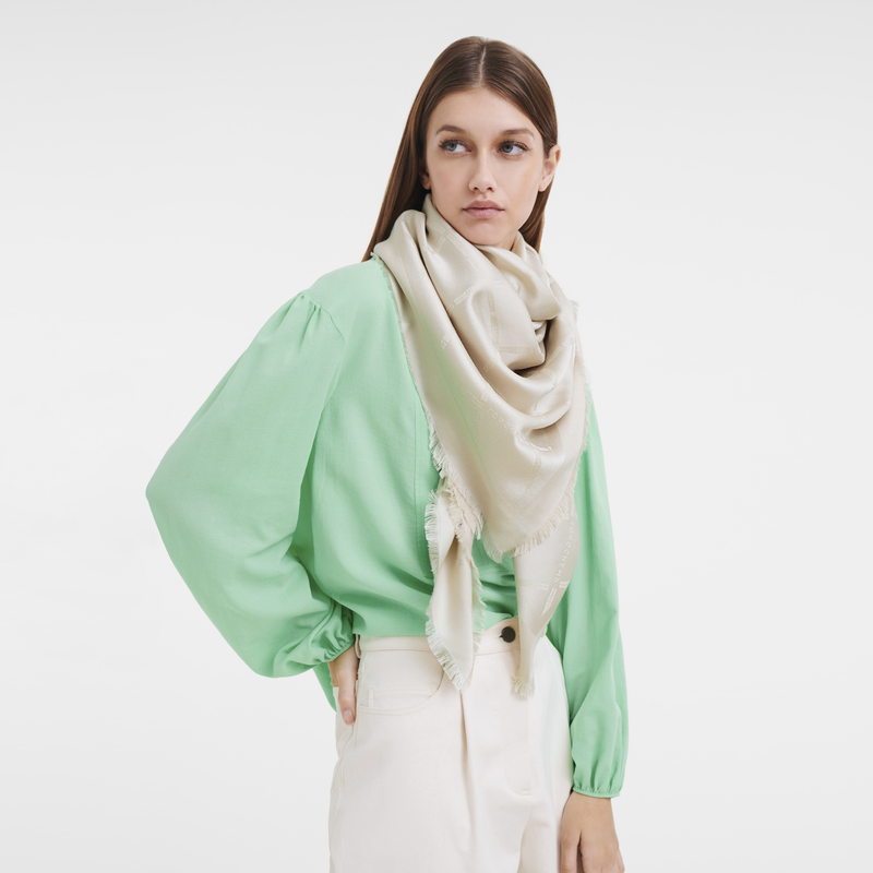 Longchamp Le Roseau Estola de mujer Mezcla De Seda  - Papel Ofertas de temporada