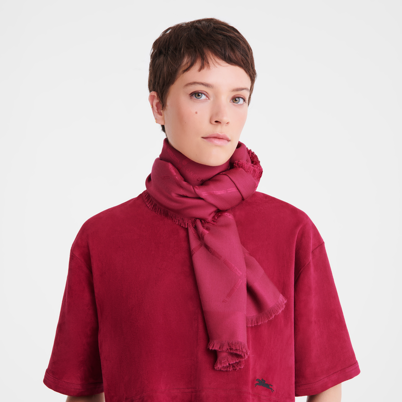 Longchamp Le Roseau Estola de mujer Mezcla De Seda  - Remolacha
