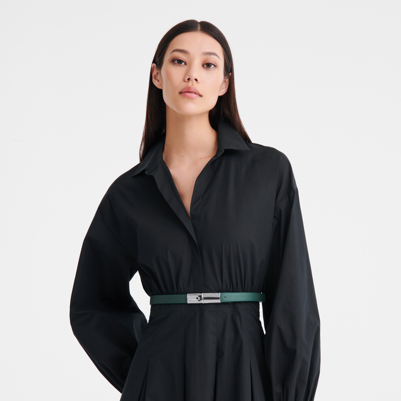 Longchamp Le Roseau Cinturón de mujer Cuero - Cedro Rebajas de fin de temporada
