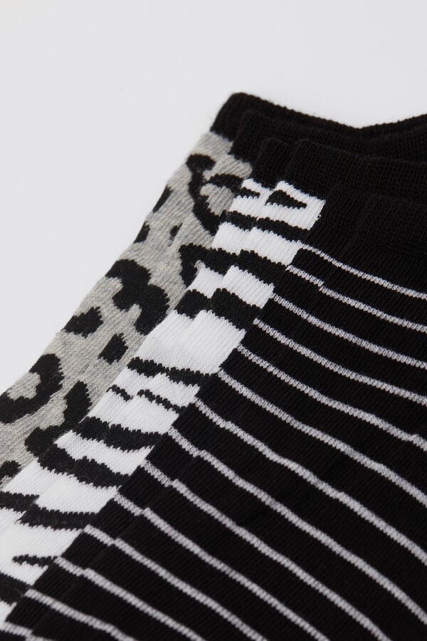 Tezenis 3 Pares de Calcetines Tobilleros de Algodón Estampados para Mujer Mejor oferta