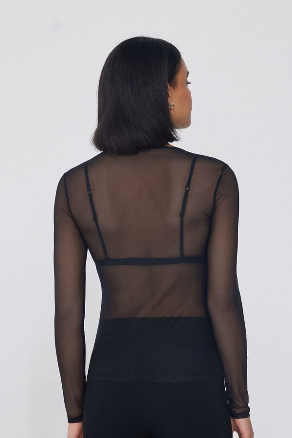 Tezenis Camiseta de Manga Larga y Cuello Redondo de Tul COMPRAR AHORA