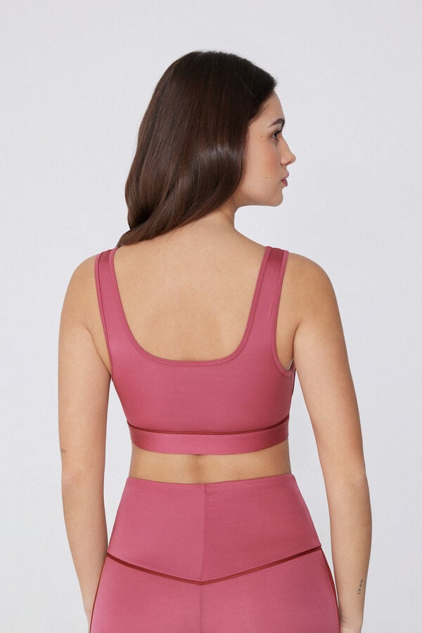 Tezenis Top Corto Deportivo de Microfibra con Ribetes Gran oferta