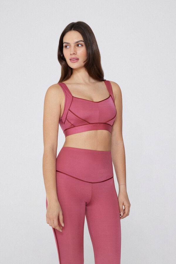 Tezenis Top Corto Deportivo de Microfibra con Ribetes Gran oferta