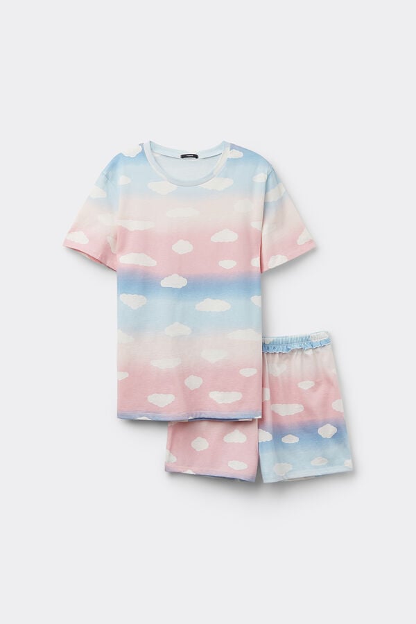 Tezenis Pijama Corto Manga Corta Algodón Estampado Nubes Últimos 2 días