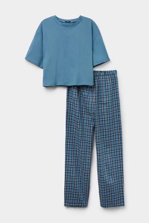 Tezenis Pijama de Media Manga con Pantalón Largo de Tela Solo queda un día