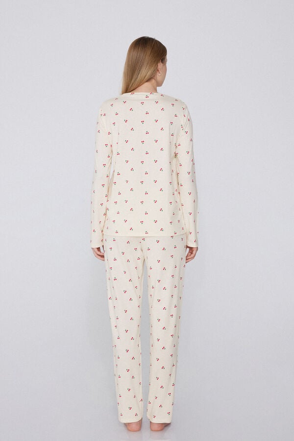 Tezenis Pijama Largo Algodón Estampado Cerezas Superdescuento