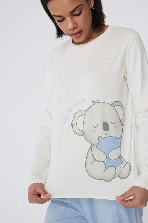 Tezenis Pijama Largo de Algodón con Estampado Koala Ahorra y exporta