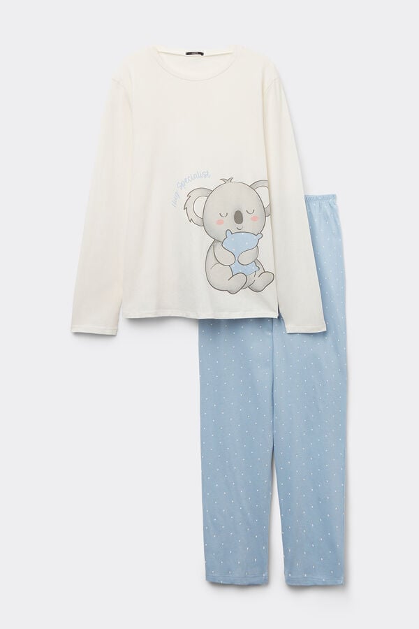 Tezenis Pijama Largo de Algodón con Estampado Koala Ahorra y exporta