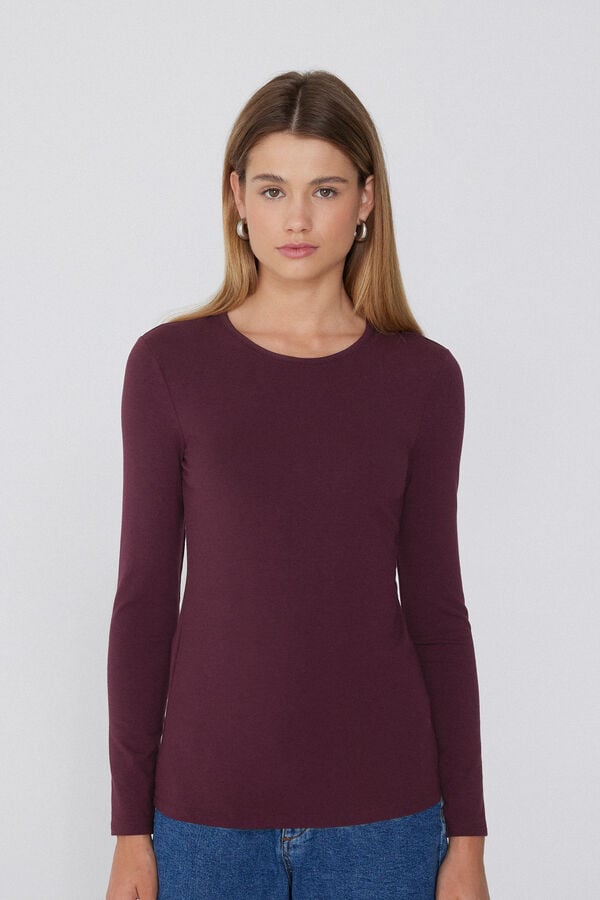 Tezenis Camiseta con Cuello Redondo de Algodón y Modal Térmico Outlet