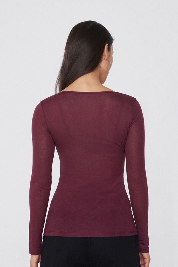 Tezenis Camiseta con Cuello de Barco de Viscosa y Lana Merino Gran oferta