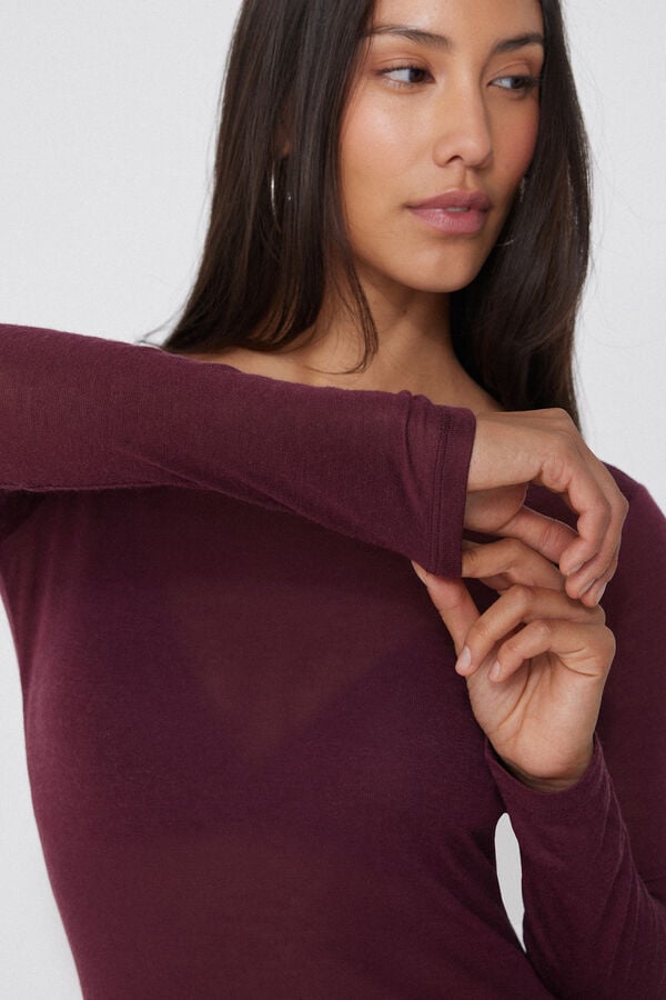 Tezenis Camiseta con Cuello de Barco de Viscosa y Lana Merino Gran oferta
