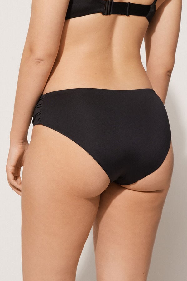 Tezenis Braguita de Bikini Reciclada de Talle Alto de Color Liso con Frunce Lateral Tienda de fábrica