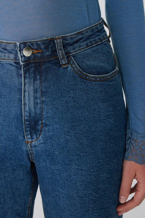 Tezenis Vaqueros de Talle Alto Denim Rectos con Bolsillos Última moda