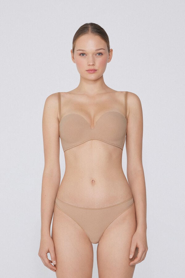 Tezenis Sujetador Bandeau Escotado con Relleno de Microfibra Reciclada Devoluciones gratuitas