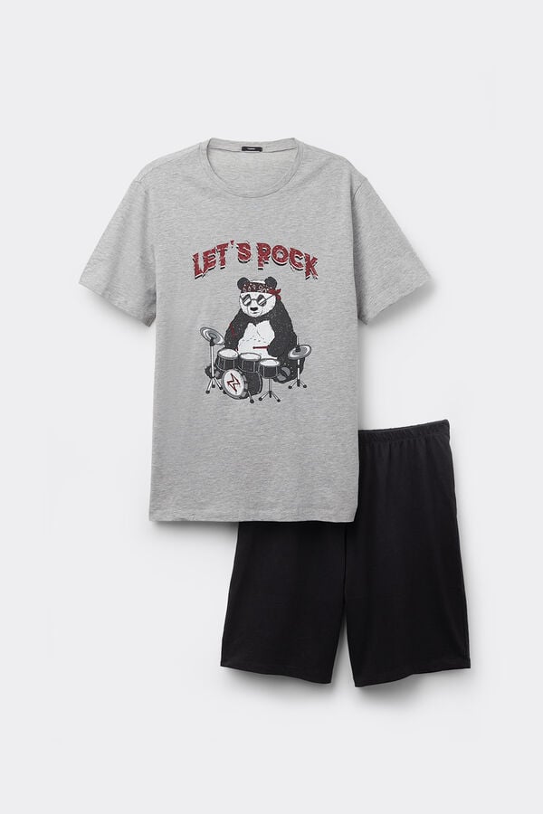 Tezenis Pijama Corto de Media Manga de Algodón Stampa Rock Envío internacional gratuito