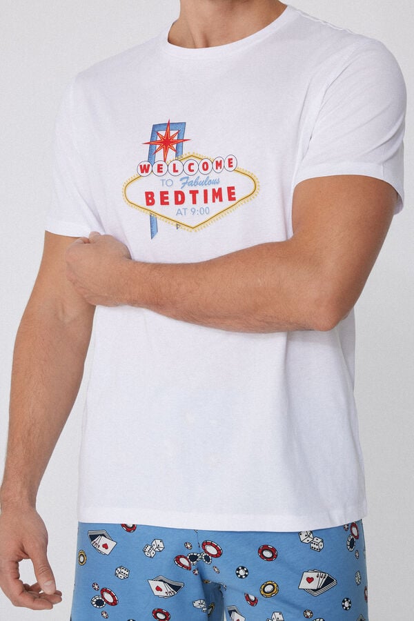 Tezenis Pijama Corto Hombre Media Manga Algodón Estampado Bedtime Ahorra y exporta