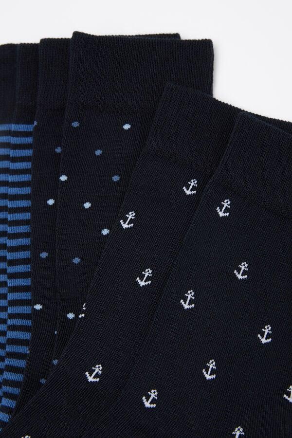 Tezenis 3 Pares Calcetines Cortos Algodón sin Borde Estampado Hombre En oferta
