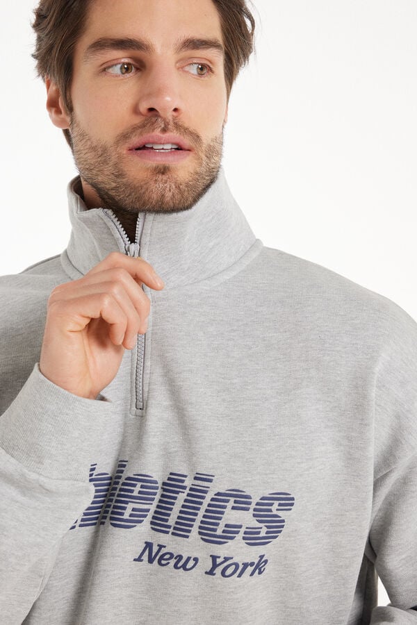Tezenis Sudadera Gruesa de Manga Larga con Cremallera y Estampado Envío gratis