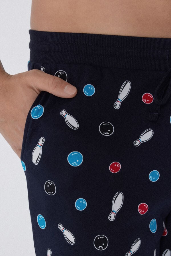 Tezenis Pantalón de Chándal de Algodón Grueso con Estampado y Bolsillos 2025