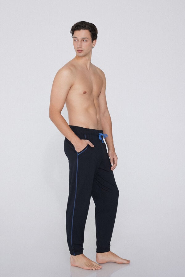 Tezenis Pantalón Largo de Algodón con Costuras en Contraste Outlet online
