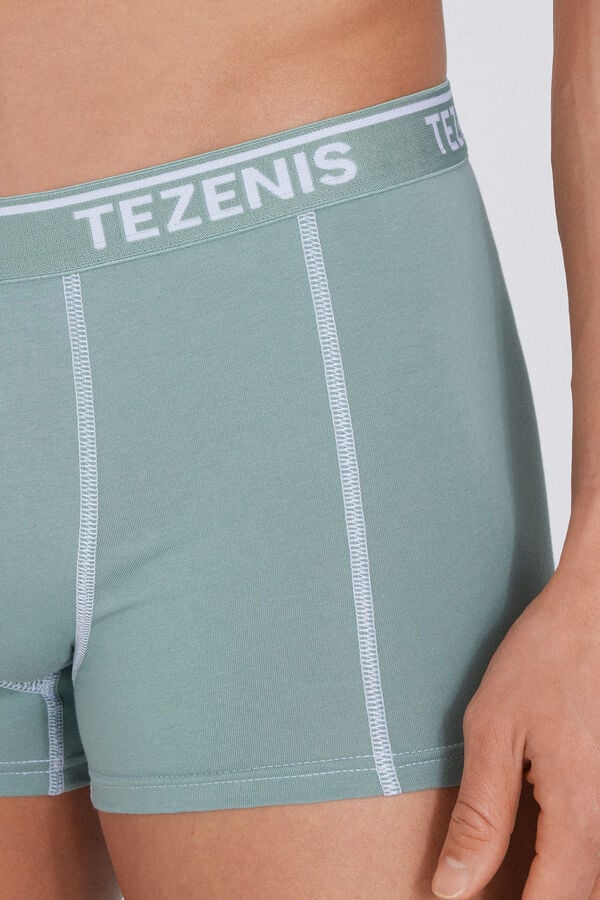 Tezenis Bóxer de Algodón Orgánico con Costuras en Contraste con Logo Tienda