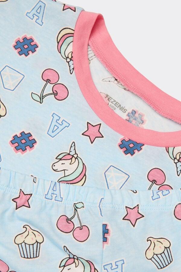 Tezenis Pijama Corto Manga Corta Algodón Stickers Niña COMPRAR AHORA