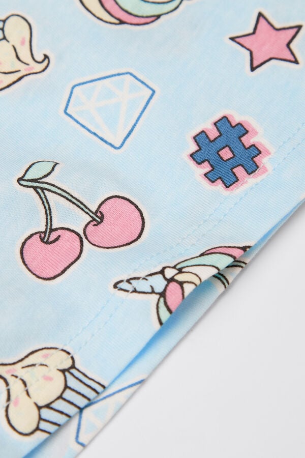 Tezenis Pijama Corto Manga Corta Algodón Stickers Niña COMPRAR AHORA