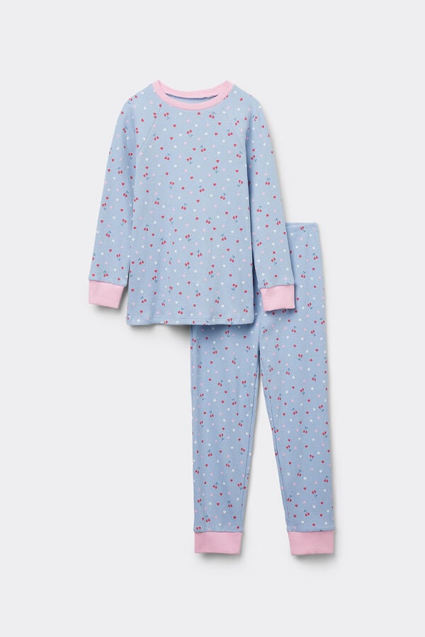 Tezenis Pijama Largo Canalé Algodón Estampado Niña Superdescuento