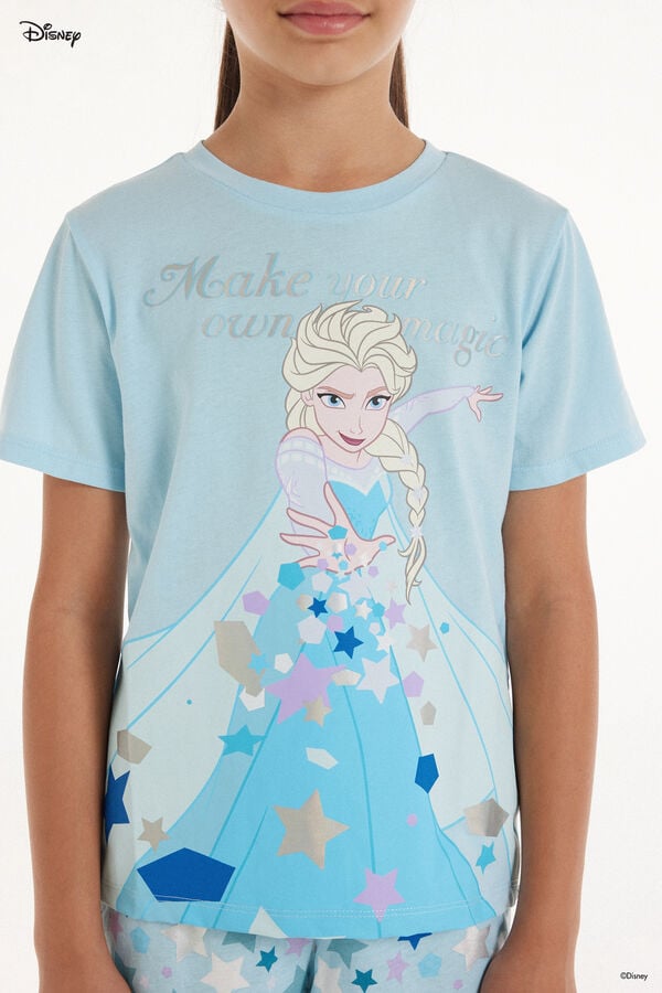 Tezenis Pijama Corto de Algodón con Estampado de Elsa de Frozen Disney Limitado a 3 días