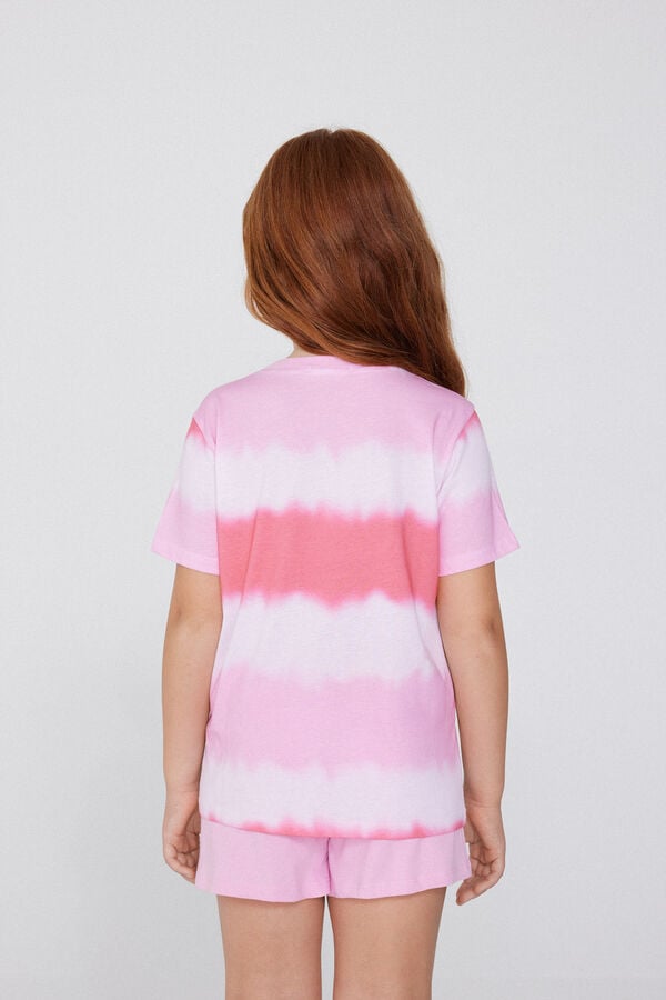 Tezenis Pijama Corto de Manga Corta de Algodón Tie-Dye para Niña Ahorra y exporta