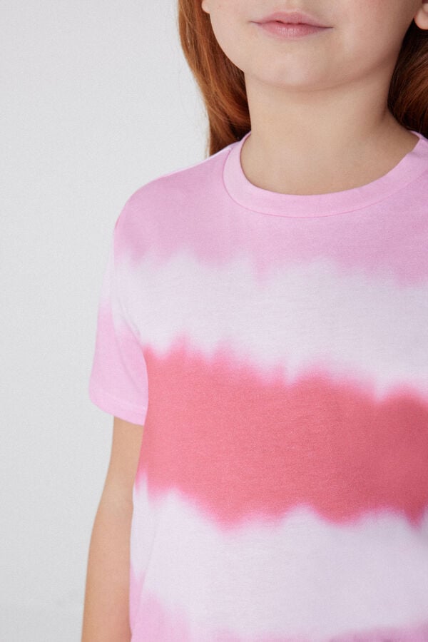 Tezenis Pijama Corto de Manga Corta de Algodón Tie-Dye para Niña Ahorra y exporta
