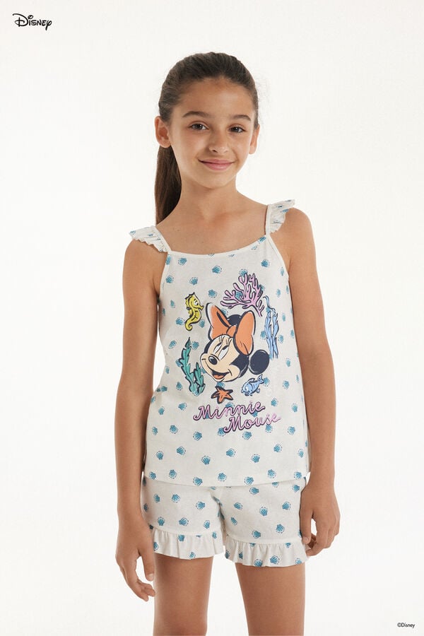Tezenis Pijama Corto de Algodón con Estampado de Minnie de Disney para Niña Precios de Black Friday