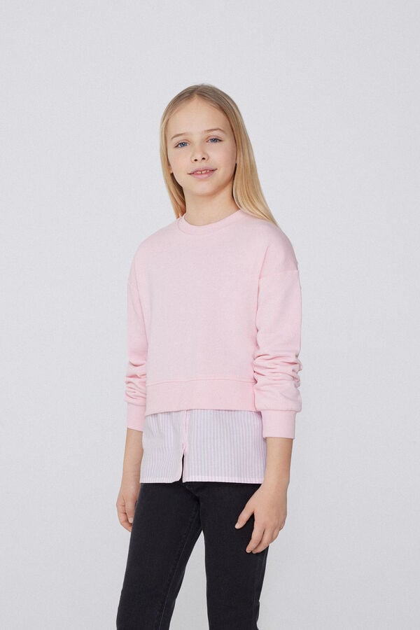 Tezenis Sudadera de Manga Larga en Algodón Efecto Camisa Niña Oferta especial