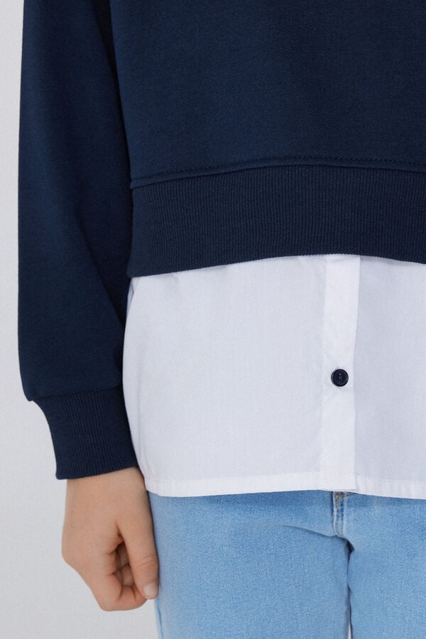Tezenis Sudadera de Manga Larga en Algodón Efecto Camisa Niña COMPRAR AHORA