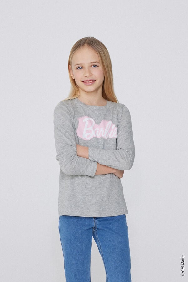 Tezenis Camiseta Manga Larga Algodón con Estampado Barbie para Niña Promoción por tiempo limitado