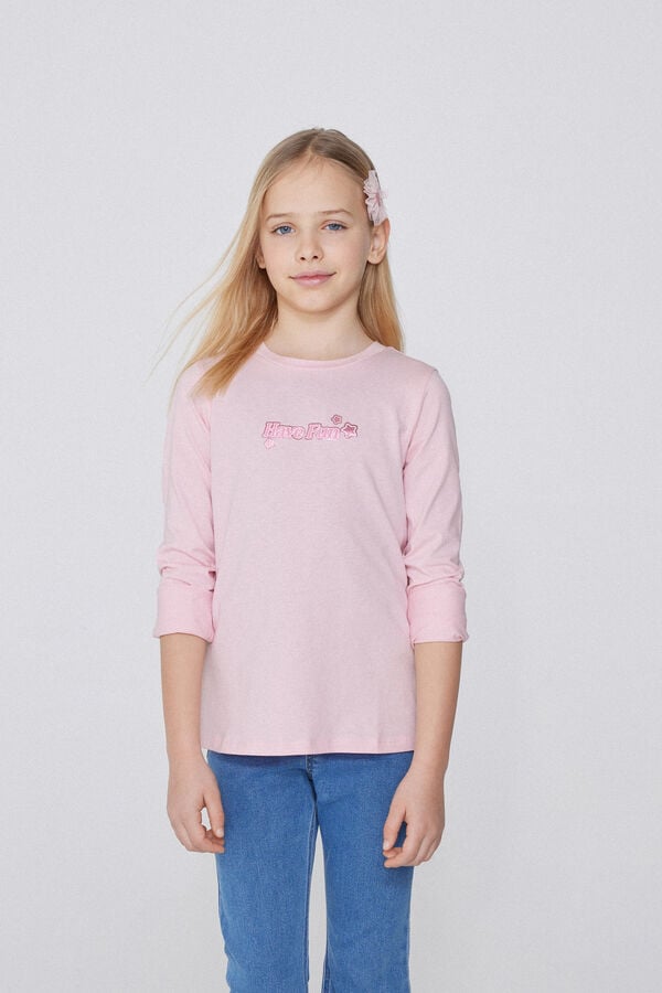 Tezenis Camiseta Manga Larga Algodón con Estampado para Niña Oferta especial de fábrica