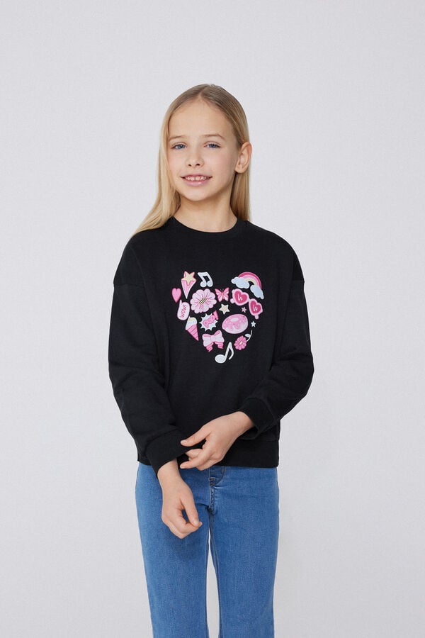 Tezenis Sudadera de Manga Larga con Estampado Niña Tienda de fábrica