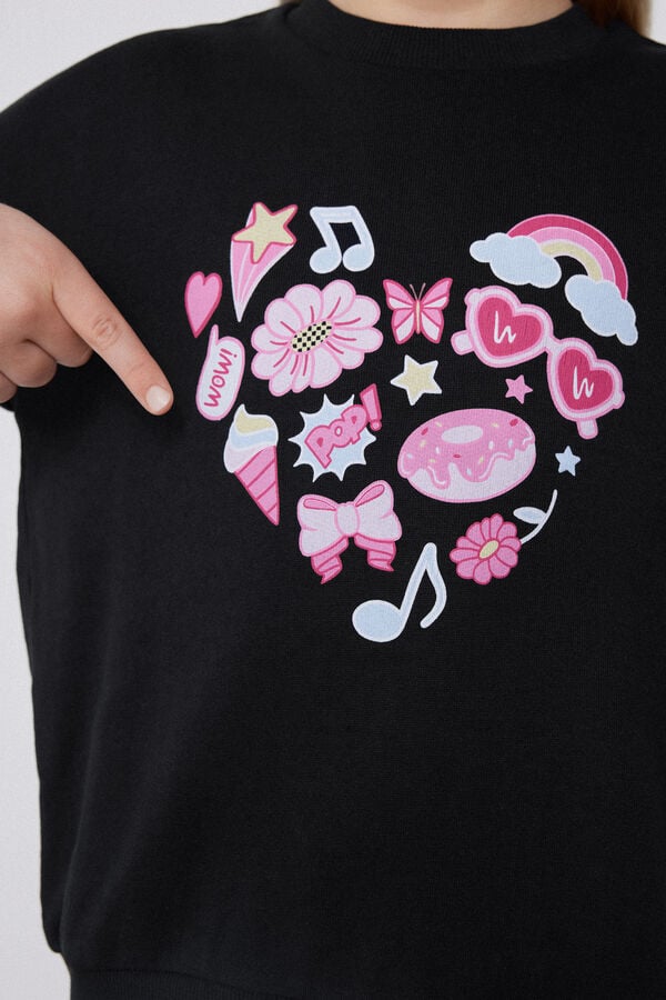 Tezenis Sudadera de Manga Larga con Estampado Niña Tienda de fábrica