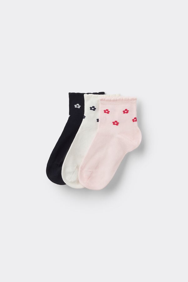 Tezenis 3 Pares Calcetines Cortos Algodón Estampado Ondas Niña Ofertas especiales