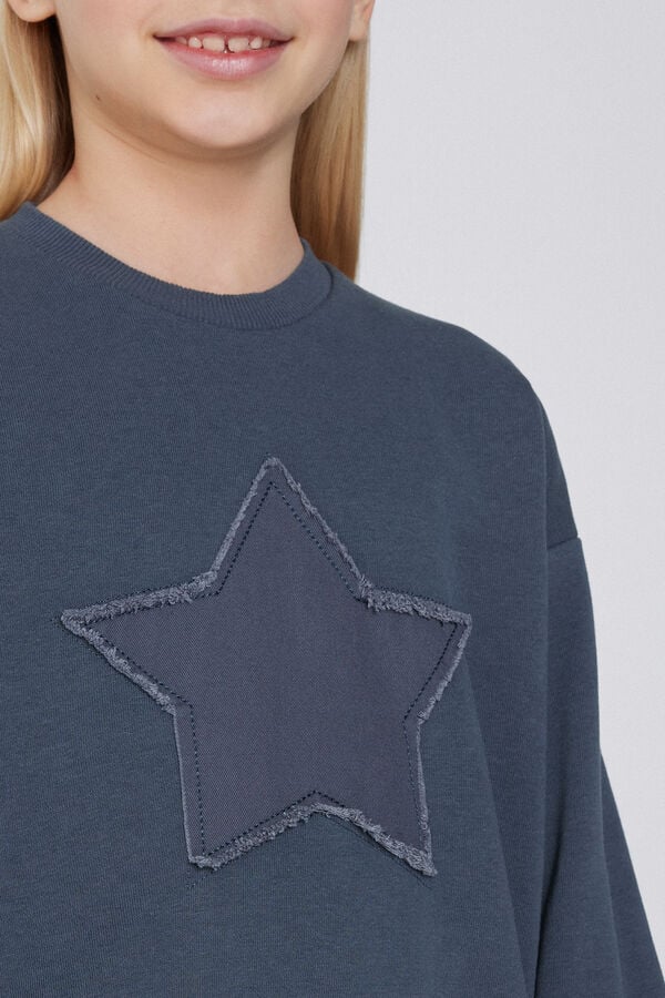 Tezenis Sudadera con Cuello Redondo y Parche Niña En oferta